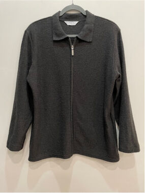 Koret Vintage Wool Zip Up Jacket Cardigan Women M Capsule Minimalist Old Money